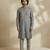Grey woven silk kurta set