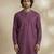 Purple woven cotton kurta set