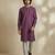 Purple woven cotton kurta set
