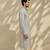 Grey woven cotton kurta set