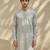 Grey woven cotton kurta set