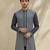 Blue woven cotton silk kurta set
