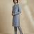 Blue embroidered cotton silk kurta set
