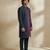 Blue embroidered crepe sherwani