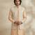 Beige embroidered raw silk kurta set