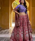 Designer Vaishali Silk Printed Chaniya Choli with Beads Work