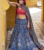 Designer Vaishali Silk Printed Chaniya Choli with Beads Work