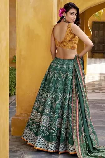 Designer Vaishali Silk Printed Chaniya Choli with Beads Work