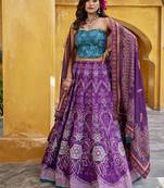 Designer Vaishali Silk Printed Chaniya Choli with Beads Work