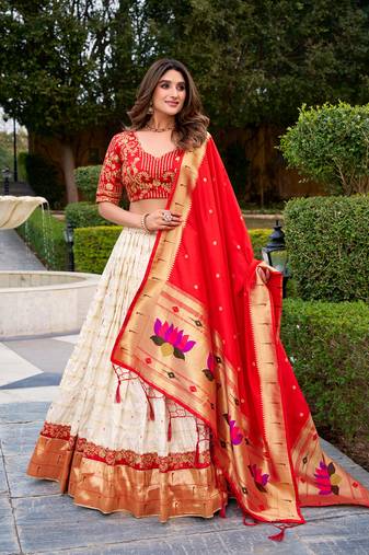Festive Royalty in Silk Paithani Zari Weaving Chaniya Choli