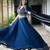Navy Blue Faux Georgette Embroidered Sequins Lehenga set with choli and dupatta