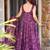 Purple heavy digital printed  maslin anarkali style