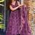 Purple heavy digital printed  maslin anarkali style
