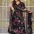 Black heavy digital printed  maslin anarkali style