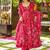 Rani-pink heavy digital printed  maslin anarkali style