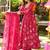 Rani-pink heavy digital printed  maslin anarkali style