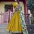 Mustard Vichitra Silk Sequins and Thread Embroidered With Kalamkari Print Border wedding lehenga Choli
