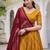 Glamorous Yellow Tasar Silk Bandhej Print With Gotta Patti Lace Touch Up Indian wedding lehenga Choli dress