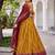 Glamorous Yellow Tasar Silk Bandhej Print With Gotta Patti Lace Touch Up Indian wedding lehenga Choli dress