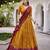 Glamorous Yellow Tasar Silk Bandhej Print With Gotta Patti Lace Touch Up Indian wedding lehenga Choli dress