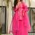 Pink heavy digital printed  silk  top & sharara with dupatta
