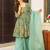 Sea green heavy digital printed  silk  top & sharara with dupatta