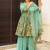 Sea green heavy digital printed  silk  top & sharara with dupatta