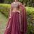 Enchanting Wine Chanda Silk Plain With Sequins and Thread Embroidered Belt Indian wedding lehenga Choli dress