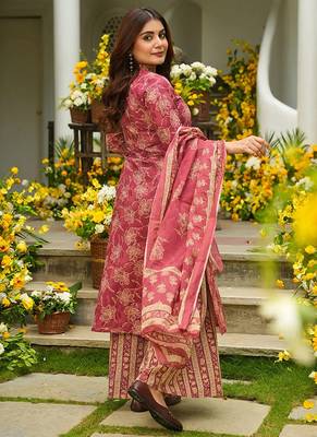 Pink heavy digital printed maslin palazzo style 2