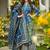 Blue heavy digital printed maslin palazzo style for women