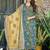 Teal heavy digital printed maslin salwar kameez with dupatta