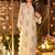 Beige heavy digital printed maslin salwar kameez