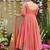 Pink heavy digital printed silk anarkali palazzo style