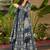 Blue heavy digital printed silk anarkali palazzo style