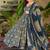 Blue heavy digital printed silk anarkali palazzo style