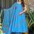 Aqua blue heavy digital printed silk anarkali palazzo style