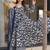 Blue heavy digital printed silk anarkali palazzo style