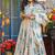 Beige heavy digital printed silk anarkali palazzo style