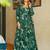 Green heavy digital printed rayon gown style