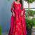 Rani pink heavy digital printed rayon gown style with dupatta