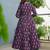 Purple heavy digital printed rayon anarkali palazzo style