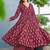 Maroon heavy digital printed rayon anarkali palazzo style
