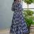 Navy blue heavy digital printed rayon anarkali palazzo style