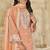 peach elegant pv chanderi roman silk ready-made suit with organza dupatta