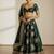 Catching Green French Crepe Zari and Sequins Embrodered Indian wedding lehenga Choli dress
