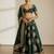 Catching Green French Crepe Zari and Sequins Embrodered Indian wedding lehenga Choli dress