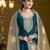 teal blue new arrival chanderi butti ready-made suit with santool inner & bottom and net dupatta