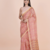 Multi coloured  floral styled digital printed with  lace border supernet saree with blouse
