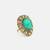 Gold plated kundan green stones ring