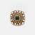 Gold plated kundan green stones brooch